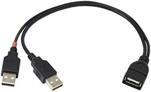 CERRXIAN USB 2.0 Подовжувальний кабель USB 2.0 AY сплітер-концентратор Кабель-адаптер, 30 см