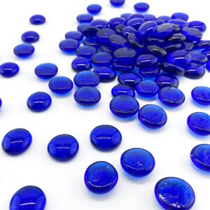 CYS EXCEL Кобальтово-синє скло Плоскі мармурові намистини Наповнювачі для ваз із коштовного каміння
