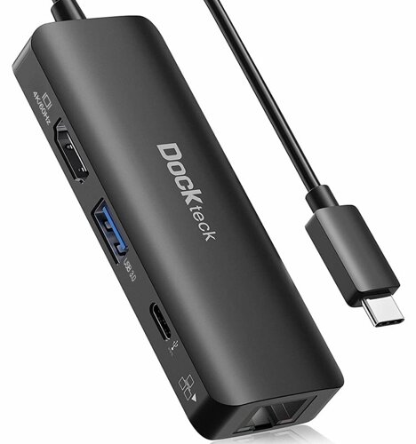 Dockteck USB C Hub, док-станція USB C 7 в 1 з Ethernet, 4K 60 Гц HDMI