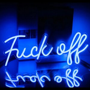Fuck Off неоновая вивеска Neon Sign Blue Word LED Neon Wall Light Signs Acrylic