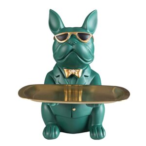 Інтер'єрна фігурка бульдог, Підставка для прикрас, статуетка собака керамічна