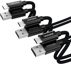 Кабель USB C для швидкого заряджання, кабель USB типу C, UNAMNK