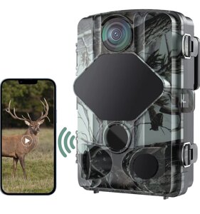 Камера дикої природи BuTure WiFi 24MP 4K Trail Camera, швидкість спрацьовування 0,2 с, широкий кут