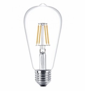 LED-лампа філамент, 4W, тип ST58, цоколь E27, витягнута лампа Едісона пачка 6 штук