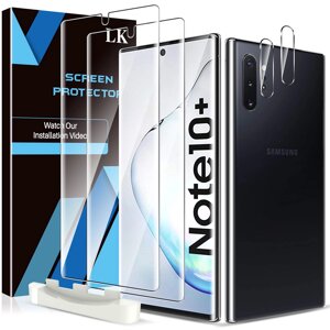 LK [2 + 2 шт. Захисна плівка для екрана, сумісна з Samsung Galaxy Note 10 Plus, 2 шт. Загартоване скло