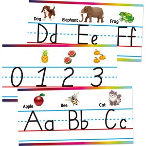 Набір дощок оголошень з алфавітом для класної кімнати, абетки та цифр 0-10, смугова рамка для стіни