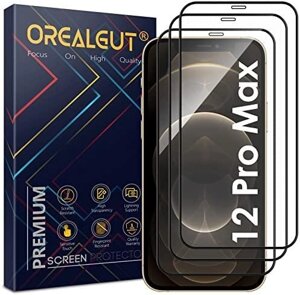 Orealgut Pack of 3 Повноекранна захисна плівка із загартованого скла для iPhone 12 Pro Max Захисне скло