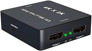 Розгалужувач HDMI Snxiwth 4K Розгалужувач HDMI 1 на 2 виходи підтримує HDCP, 4K, 3D, UHD