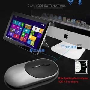 Сток. Bluetooth 5.1 2.4G бездротова дворежимна акумуляторна миша оптична USB ігрова комп’ютерна зарядна миша