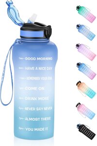 СТОК! Мотиваційна пляшка для води ETDW на півгалону з маркерами часу