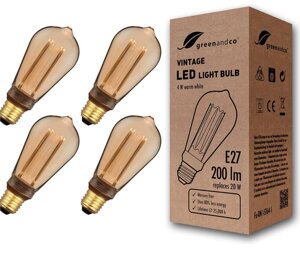 Світлодіодна лампа у вінтажному стилі в стилі ретро для атмосферного освітлення E27 ST64 Edison
