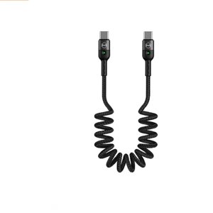 USB-кабель MCDO, Lightning, Type C, пружинка, нейлонове обплетення