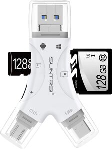 Пристрій читання карт SD для iPhone/ipad/Android, білий