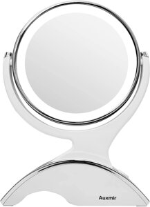 Збільшувальне дзеркало для макіяжу Auxmir 1X/10X з підсвіткою
