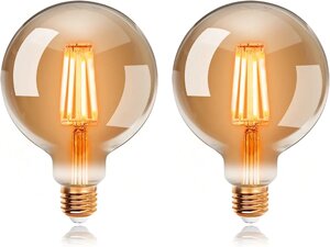 Вінтажні лампи ExtraStar Edison, світлодіодні лампи розжарювання G95 E27 (2 шт. у комплекті)