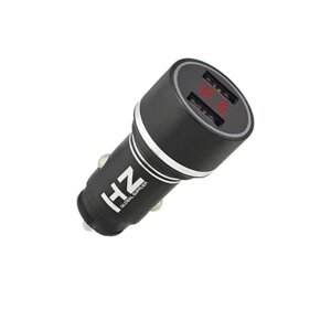 Автомобільний зарядний пристрій для телефону та ноутбука HZ HC7 адаптер заряджання в прикурювач на 2 USB з LED