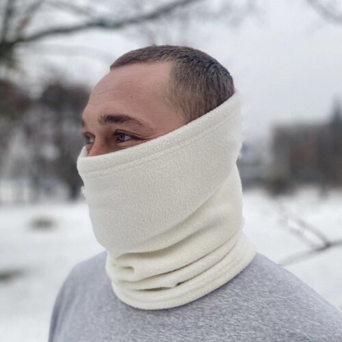 Бафф флісовий зимовий M-KET Білий військовий тактичний захисний шарф маска із затяжкою розмір універсальний