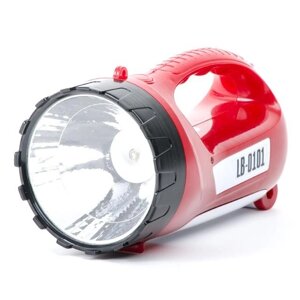 Ліхтар світлодіодний акумуляторний INTERTOOL LB-0101 Black/Red ручний переносний 1 LED 5 W і бічна відкидна лампа