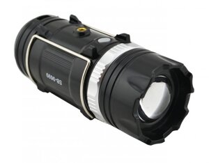 Ліхтар світлодіодний ручний та лампа для кемпінгу 2 в 1 SB 9699 Black 8 LED+3W акумуляторний на сонячній батареї с