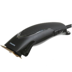 Машинка для стрижки волосся Gemei GM-809 Professional Black 9 Вт живлення від мережі з титановими ножами регулятор довжини + 4