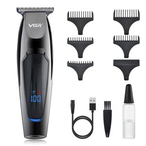 Машинка для стрижки волосся VGR Navigator V-070 Professional чоловіча акумуляторна на 3 Вт із USB зарядкою та LED дисплеєм