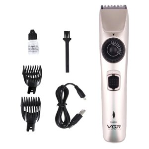 Машинка для стрижки волосся VGR V 031 Professional 10 Вт 2 насадки безшумна USB зарядка (V