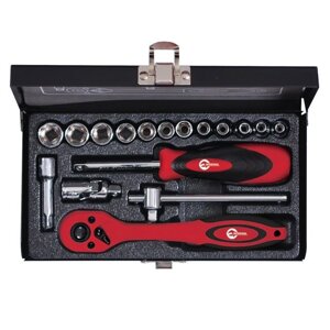 Набір інструментів для автомобіля та будинку у валізі INTERTOOL ET-6017 1/4" професійний ручний на 17 предметів з