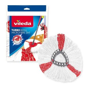 Насадка для швабри комплект 2 шт Vileda Easywring & Clean Turbo 2 запасних катриджа з мікрофоібри для миття підлоги