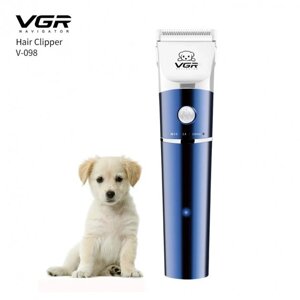 Професійна машинка для стрижки тварин VGR V-098 Pro акумуляторна для грумінгу собак та кішок тиха с
