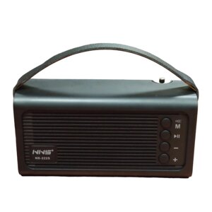 Радіоприймач цифровий акумуляторний NNS NS-222S Black колонка радіо та mp3 плеєр із сонячною панеллю FM USB TF та LED