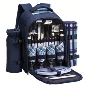 Рюкзак туристичний жіночий та чоловічий Eono Cool Bag (TWPB-3065B69R) для пікніка з набором посуду на 4 особи с