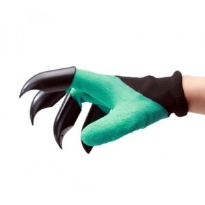 Садові рукавички Garden Genie Gloves S з кігтями чорно-бірюзові (57404 PD)