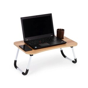 Стіл підставка для ноутбука Modern Home дерев'яний складаний столик з алюмінієвими ніжками з гумками місце для
