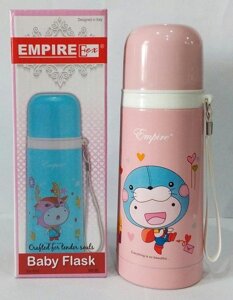 Термос дитячий для чаю та інших напоїв Empire M-1515-1 Pink з колбою з нержавіючої сталі та широким горлом на 0,38