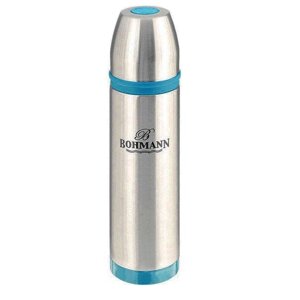 Термос металевий питний Bohmann BH-4491-blue з колбою з нержавіючої сталі та вузьким горлом для чаю кави та інших