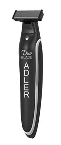 Тример для бороди і вусів Adler Duo Blade AD-2922 Black 5 Вт акумуляторний зі світлодіодним підсвічуванням 3 гребеневі