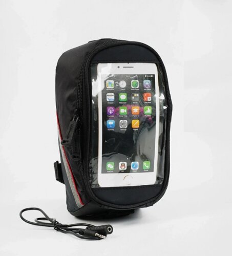 Велосумка на раму B-Soul З 57659 велосипедна сумка на липучках відділення з прозорою кишенею під смартфон вихід для