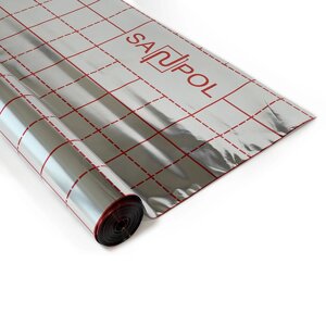 Фольгована плівка для теплої підлоги Sanpol фольга із розміткою для теплоізоляції (Україна) 50 м. кв.