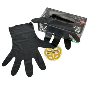 Одноразові нестерильні рукавички Flex, M, 100 шт, TPE, чорний, Reflex