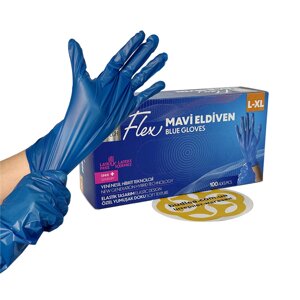 Одноразові рукавички 100 шт Flex, L/XL, TPE, сині, Reflex