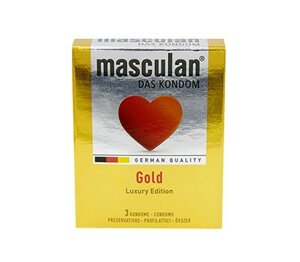 Презервативи masculan Золотого кольору 3-шт в упак