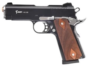 Сигнально-стартовий пістолет KUZEY 911-SX2, 9+1/9 мм (чорний/коричнева рукоятка) + 1 магазин