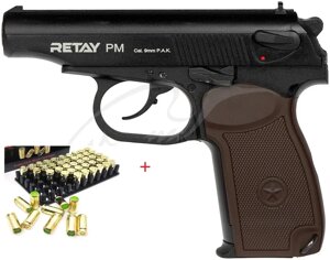 Стартовий пістолет Retay PM кал 9 мм + 25 шт патронів холостих