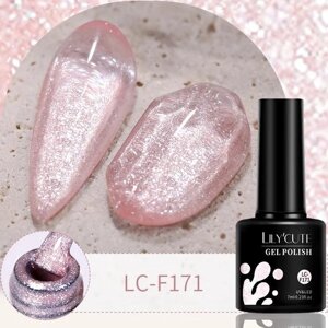 Гель-лак світловідбивний Ефект Іскристий Янтар LILYCUTE Soak-Off UV/LED 7 мл LC-F171