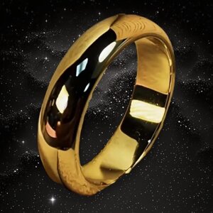 Класична обручка титанова сталь Liresmina Jewelry 4мм 18К 18К золотиста розмір 15.5