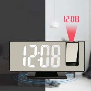 Годинник настільний із проєкцією часу на стелю з LED-дисплеєм і будильником