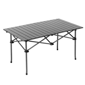 Стіл прямокутний складаний для пікніка в чохлі 95x57x50 см Туристичний розкладний стіл Чорний