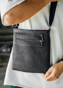 Зручна шкіряна сумка чоловіча для речей, модна стильна щоденна для ключів документів речей сумка на плече