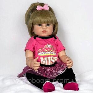 Лялька Реборн 55 см Міла блонда силіконова NPK DOLL