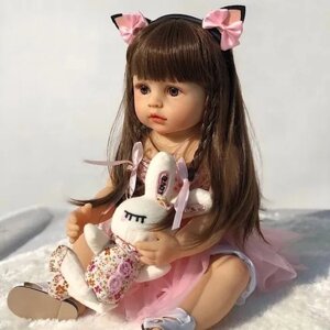 Лялька Реборн 55 см вушка силіконова NPK DOLL